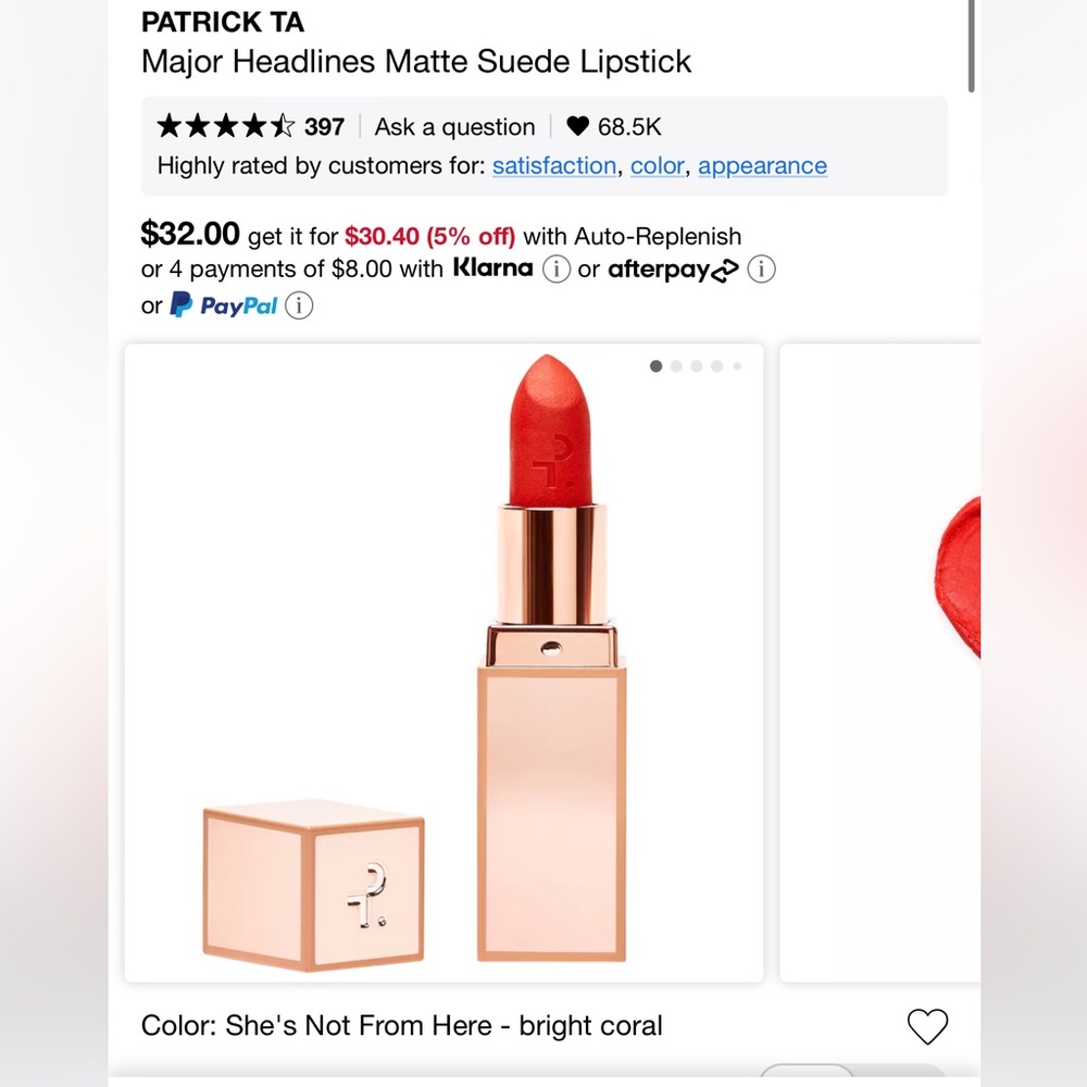 Patrick Ta Matte Suede Lipstick